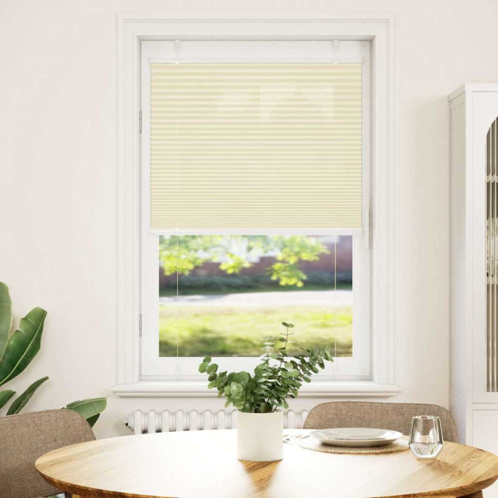 vidaXL Jaluzea plisată Crem 80x100cm Lățime țesătură 79,4 cm