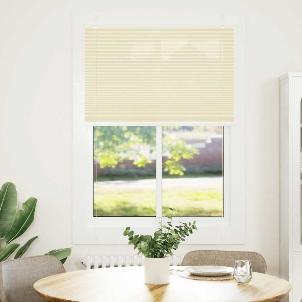 vidaXL Jaluzea plisată Crem 95x100 cm Lățime țesătură 94,4cm