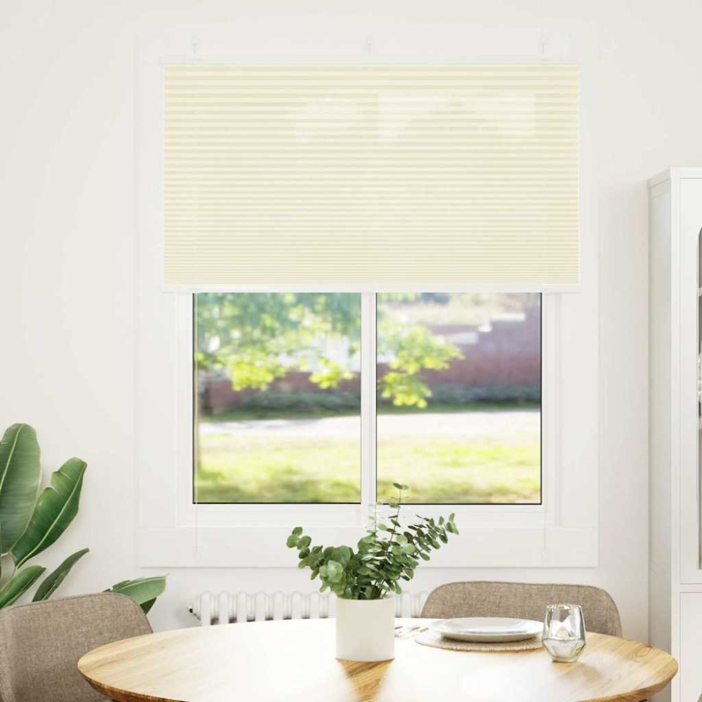 vidaXL Jaluzea plisată Crem 105x100 cm Lățime țesătură 104,4 cm