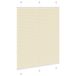 vidaXL Jaluzea plisată Crem 110x100 cm Lățime țesătură 109,4 cm
