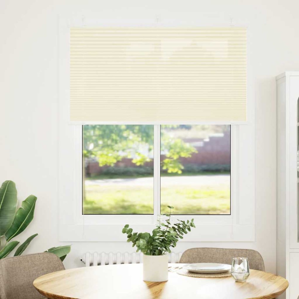 vidaXL Jaluzea plisată Crem 105x150 cm Lățime țesătură 104,4 cm