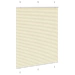 vidaXL Jaluzea plisată Crem 105x150 cm Lățime țesătură 104,4 cm