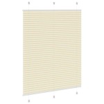 vidaXL Jaluzea plisată Crem 110x150 cm Lățime țesătură 109,4 cm