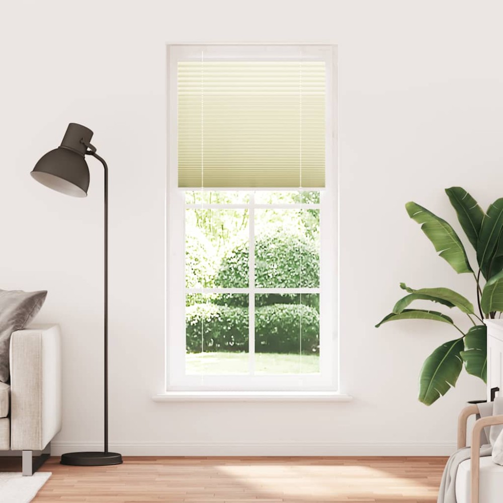 vidaXL Jaluzea plisată Crem 85x200cm Lățime țesătură 84,4 cm