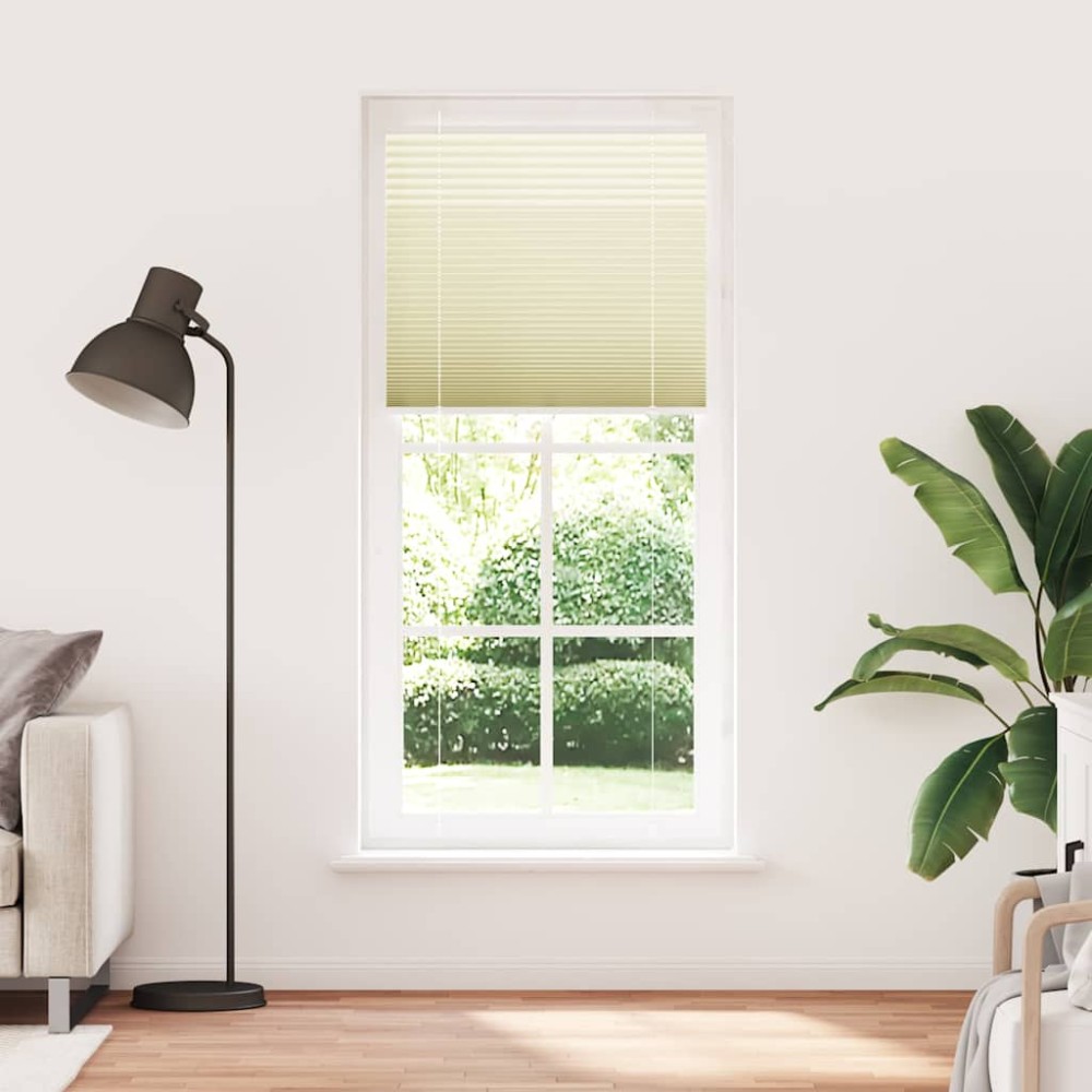 vidaXL Jaluză plisată Crem 90x200cm Lățime țesătură 89,4 cm