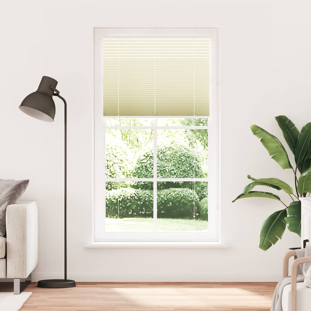 vidaXL Jaluzea plisată Crem 105x200 cm Lățime țesătură 104,4 cm