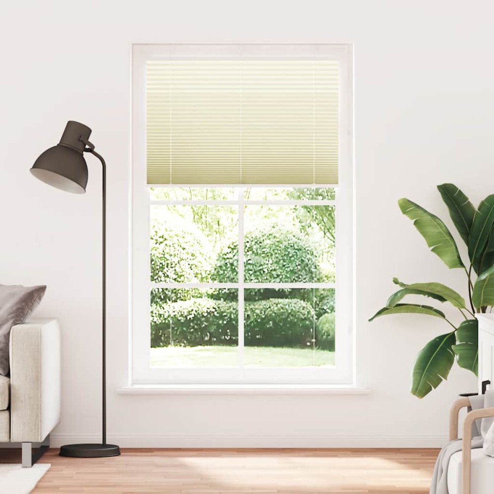 vidaXL Jaluză plisată Crem 110x200 cm Lățime țesătură 109,4 cm