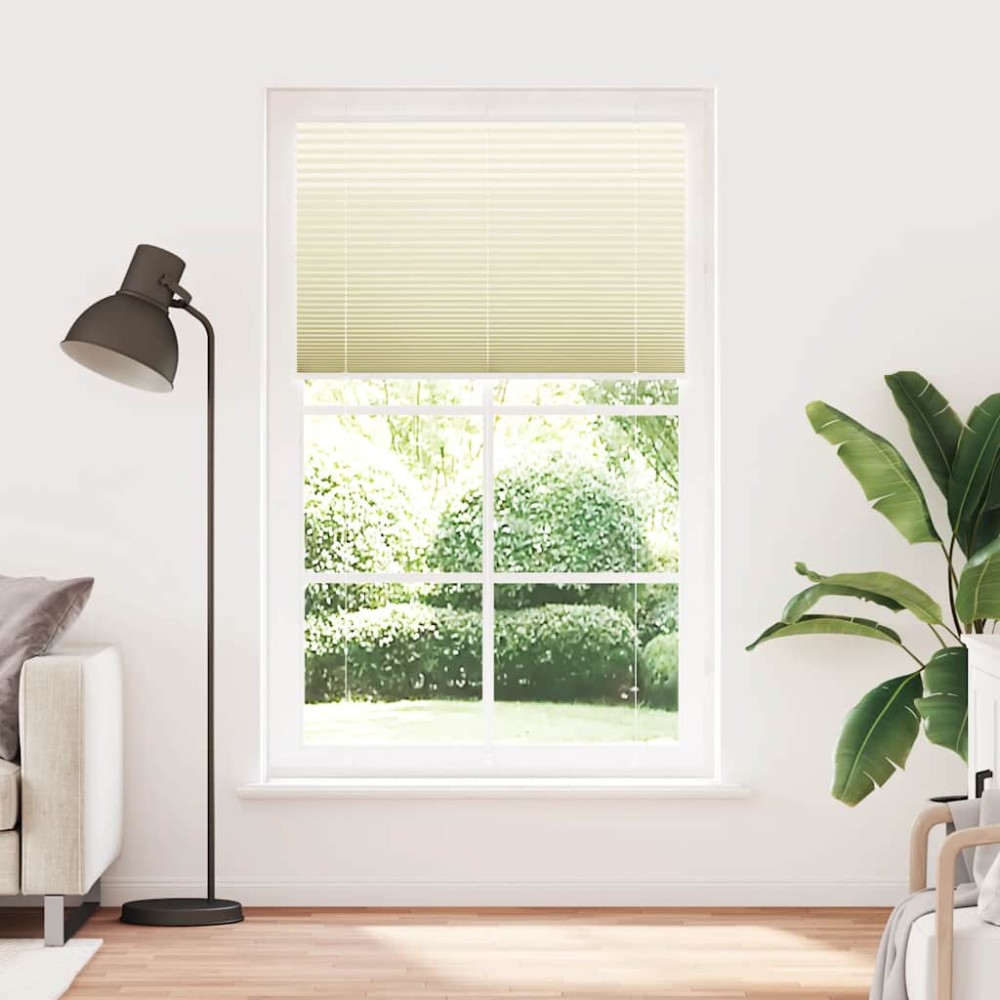 vidaXL Jaluzea plisată Crem 115x200 cm Lățime țesătură 114,4 cm