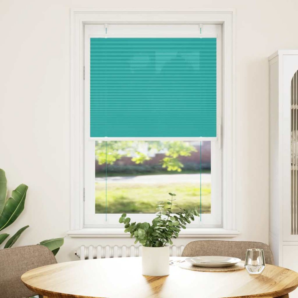 vidaXL Jaluzea plisată verde petrol 75x100cm Lățime țesătură 74,4 cm
