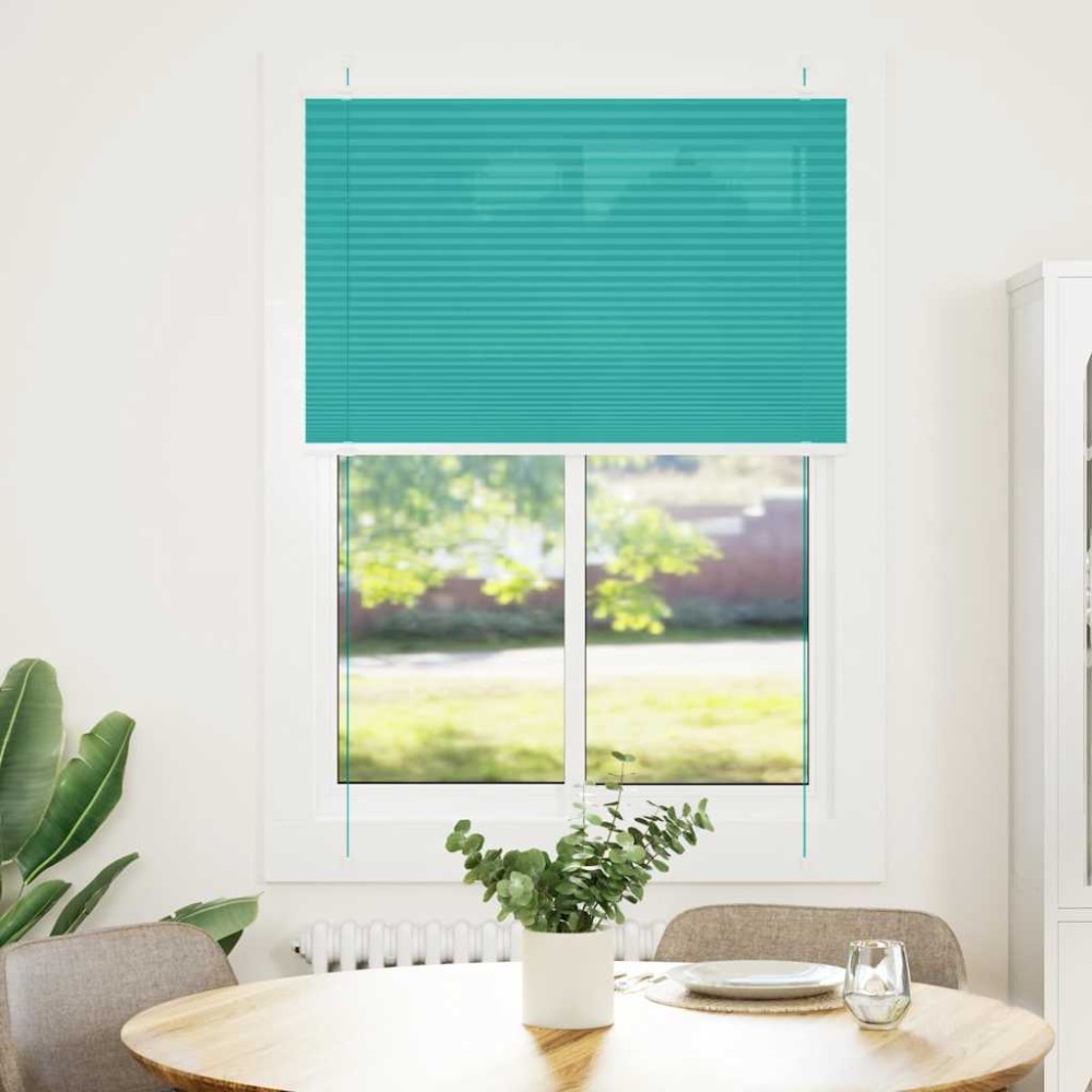 vidaXL Jaluzea plisată verde petrol 100x100cm Lățime țesătură 99,4cm