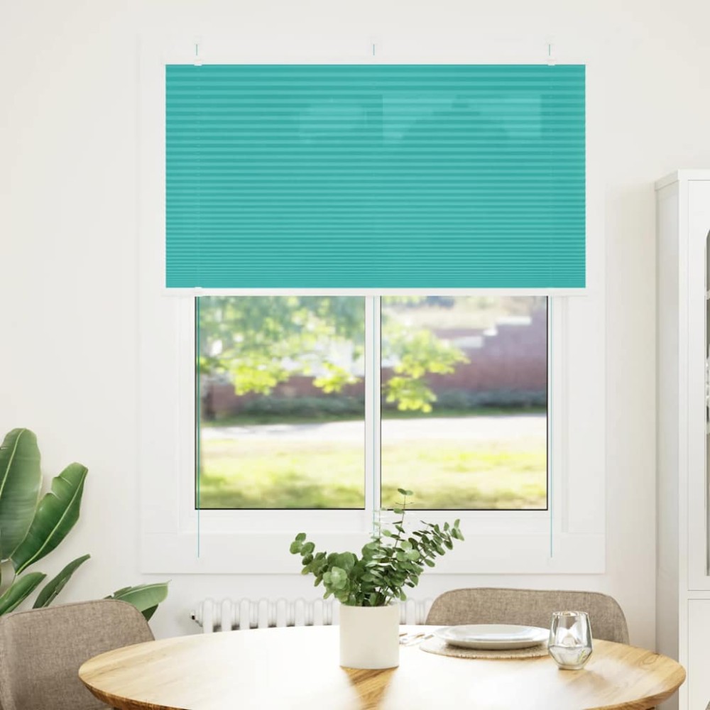 vidaXL Jaluzea plisată verde petrol 110x150 cm Lățime țesătură 109,4 cm