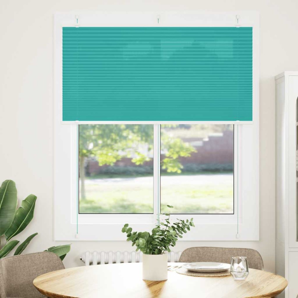 vidaXL Jaluzea plisată verde petrol 120x150 cm Lățime țesătură 119,4 cm