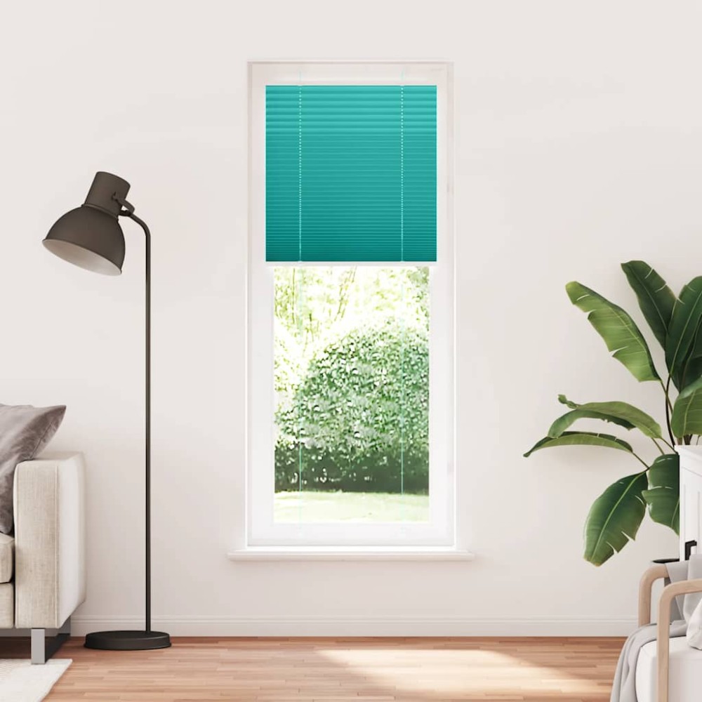 vidaXL Jaluză plisată verde petrol 70x200 cm Lățime țesătură 69,4 cm