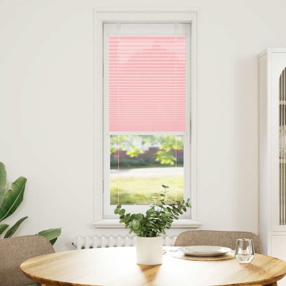 vidaXL Jaluză plisată roz 45x100 cm Lățime țesătură 44,4cm poliester