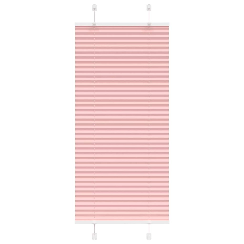 vidaXL Jaluză plisată roz 55x100 cm Lățime țesătură 54,4cm poliester