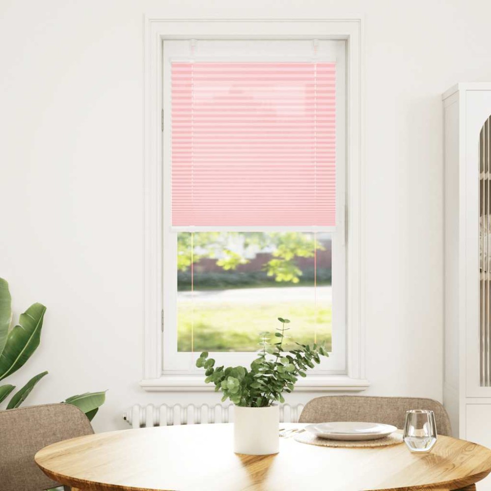 vidaXL Jaluzea plisată roz 65x100 cm Lățime țesătură 64,4cm poliester
