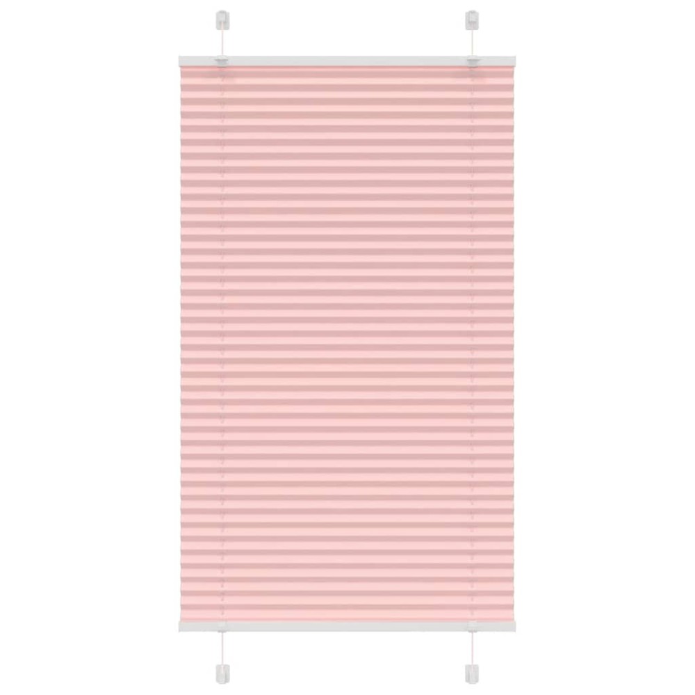 vidaXL Jaluzea plisată roz 70x100 cm Lățime țesătură 69,4cm poliester