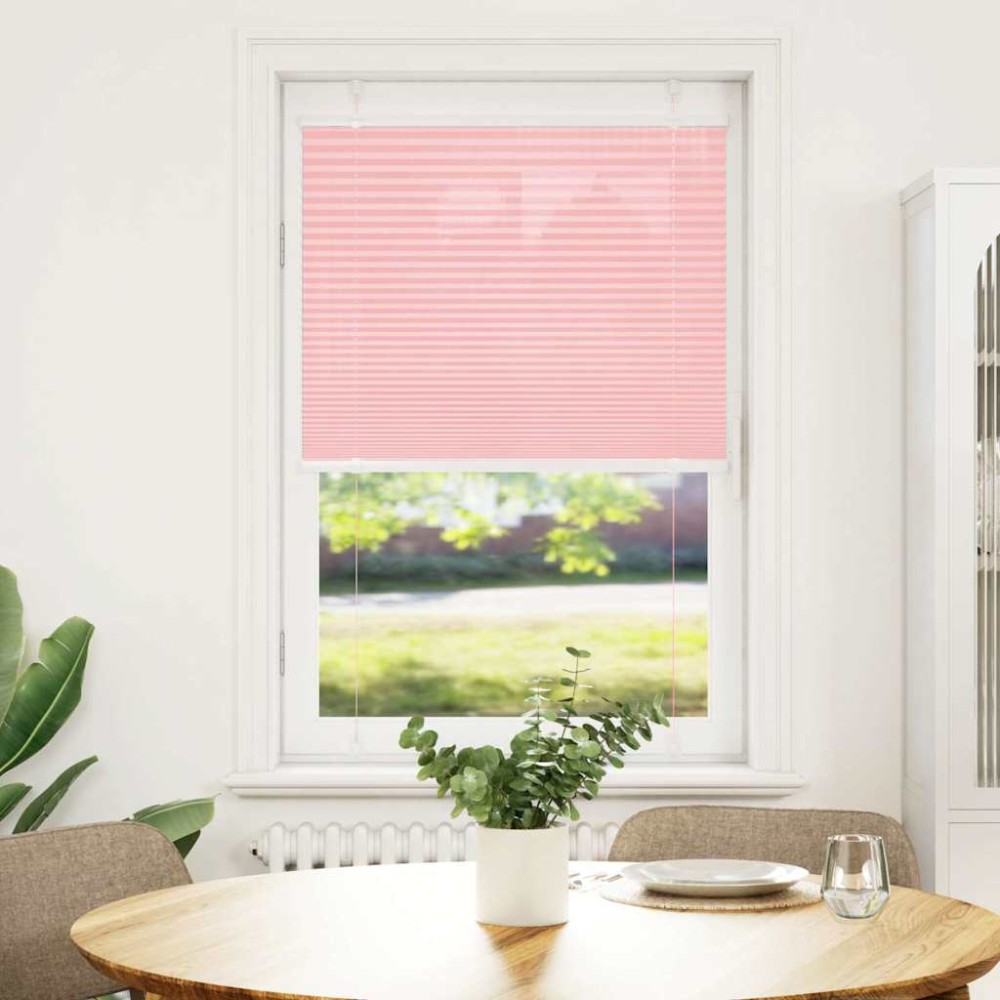vidaXL Jaluzea plisată roz 75x100cm Lățime țesătură 74,4 cm poliester