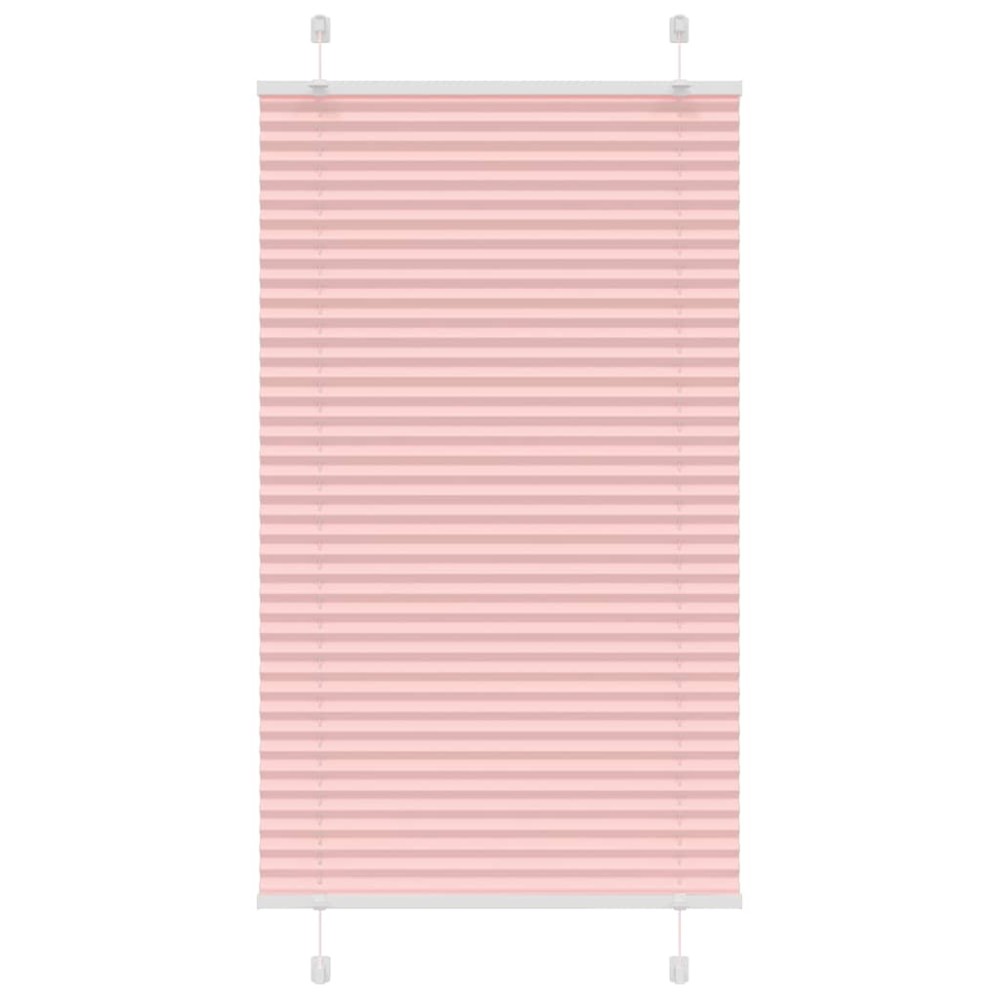 vidaXL Jaluzea plisată roz 75x100cm Lățime țesătură 74,4 cm poliester