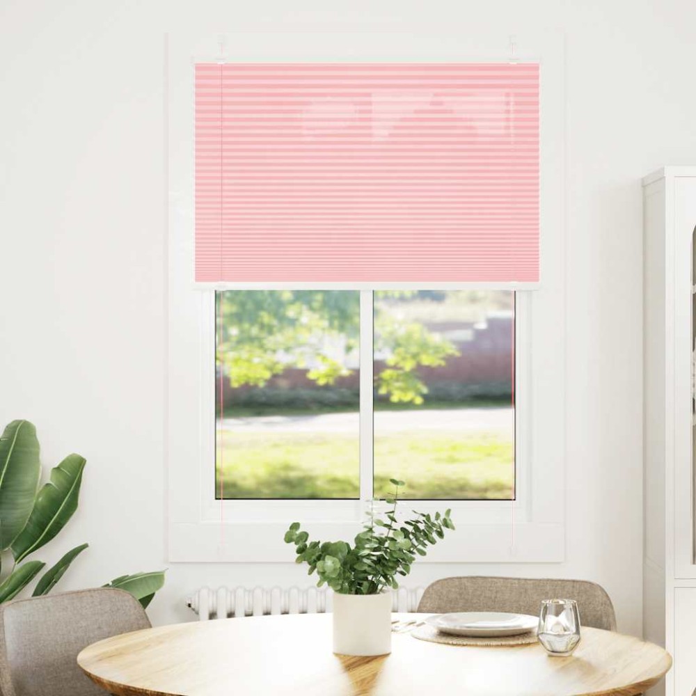 vidaXL Jaluzea plisată roz 100x100cm Lățime țesătură 99,4cm poliester