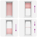 vidaXL Jaluzea plisată roz 65x150 cm Lățime țesătură 64,4cm poliester vidaXL Jaluzea plisată roz 65x150 cm Lățime țesătură 64,4cm poliester