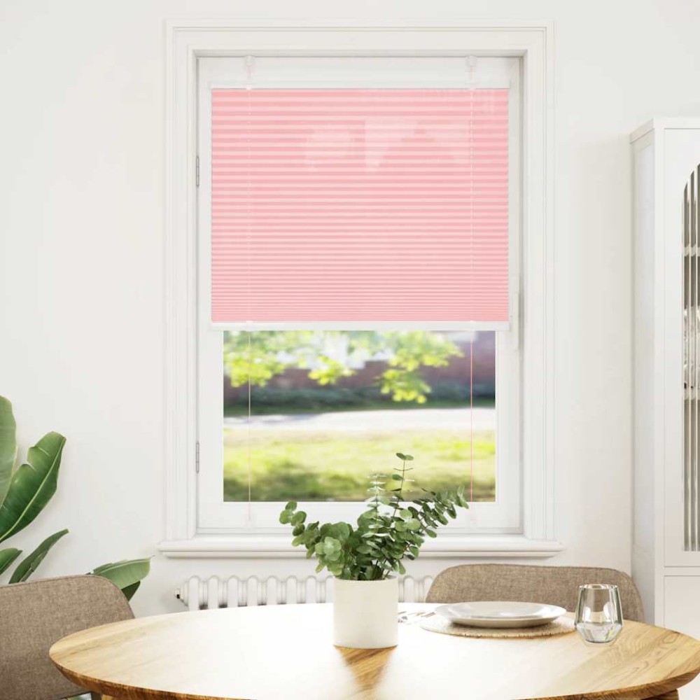 vidaXL Jaluză plisată roz 80x150 cm Lățime țesătură 79,4cm poliester