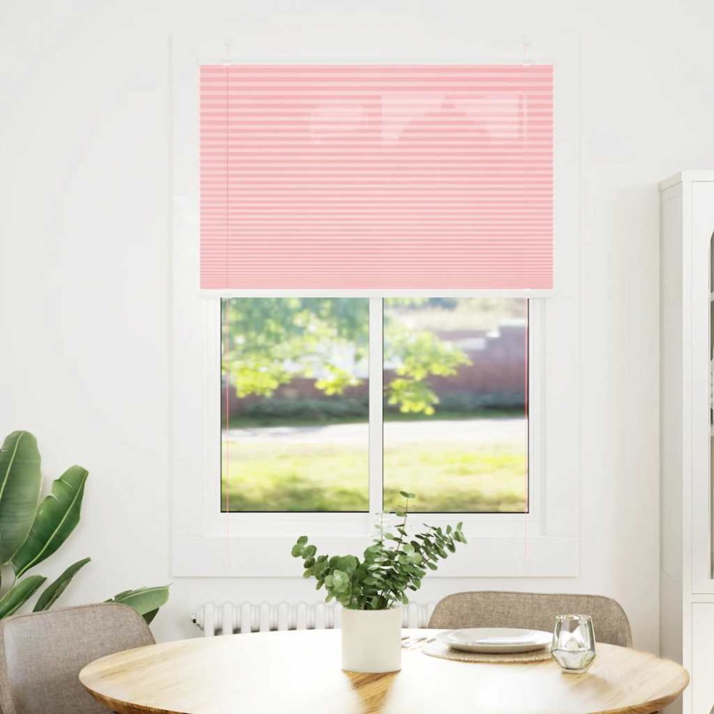 vidaXL Jaluzea plisată roz 85x150 cm Lățime țesătură 84,4cm poliester