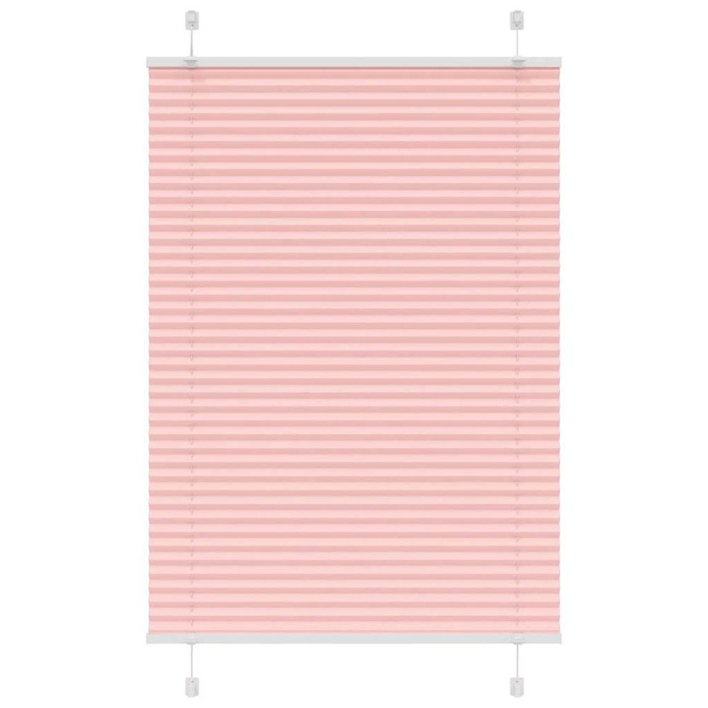 vidaXL Jaluzea plisată roz 85x150 cm Lățime țesătură 84,4cm poliester