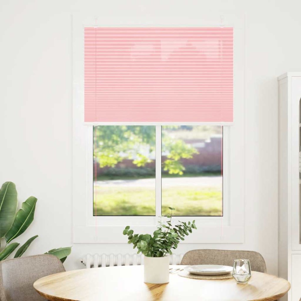 vidaXL Jaluzea plisată roz 95x150 cm Lățime țesătură 94,4cm poliester
