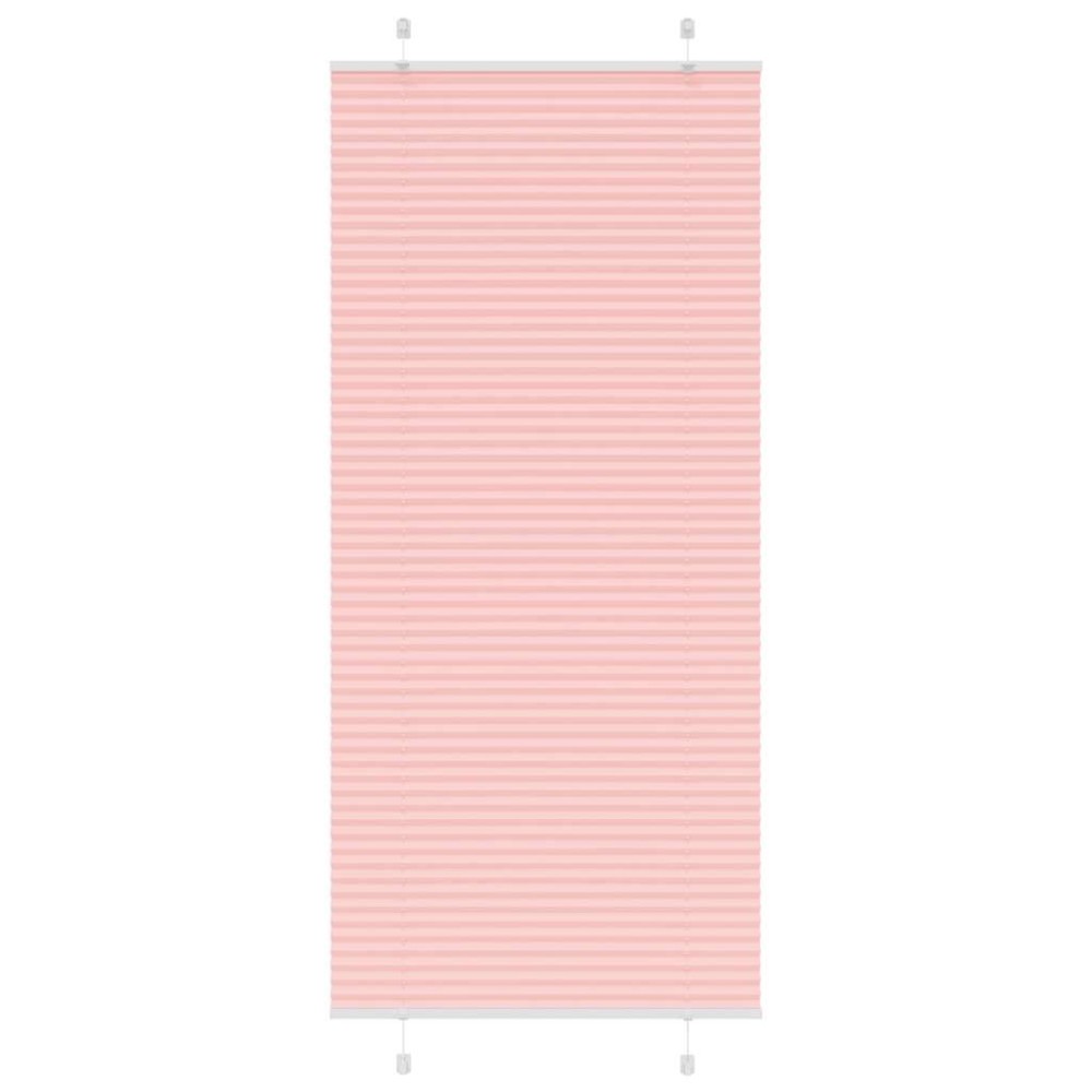 vidaXL Jaluzea plisată roz 90x200 cm Lățime țesătură 89,4cm poliester