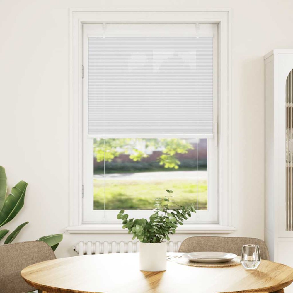 vidaXL Jaluzea plisată alb 80x100cm Lățime țesătură 79,4 cm poliester