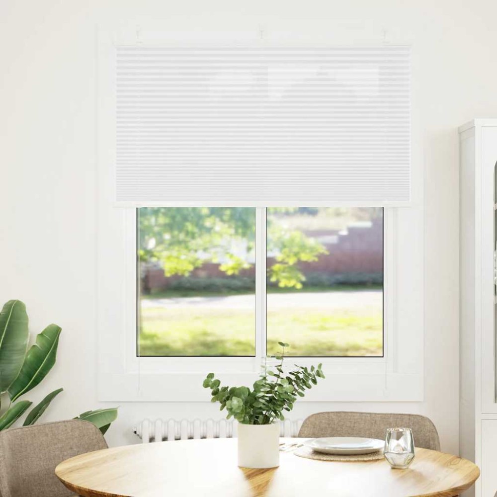 vidaXL Jaluzea plisată alb 105x100 cm Lățime țesătură 104,4 cm