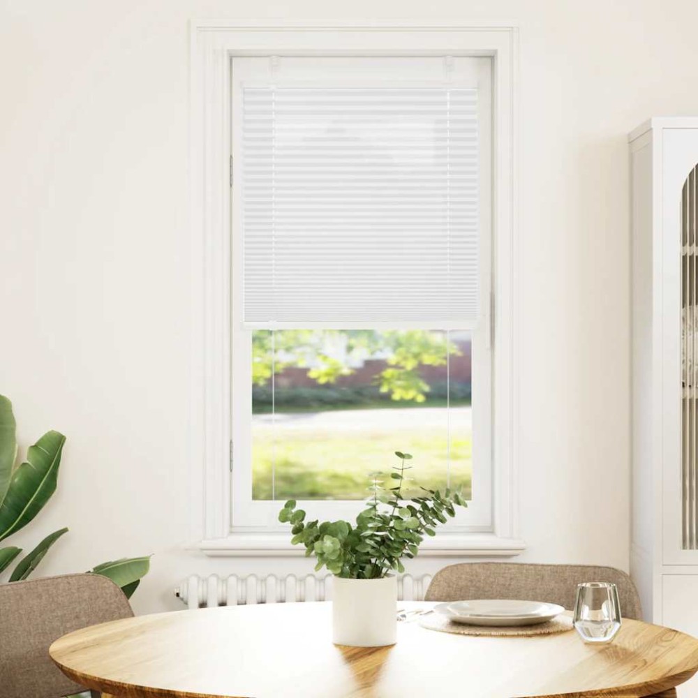 vidaXL Jaluzea plisată alb 65x150 cm Lățime țesătură 64,4cm poliester