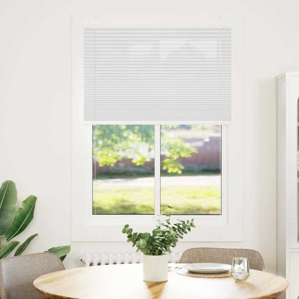 vidaXL Jaluzea plisată alb 85x150 cm Lățime țesătură 84,4cm poliester