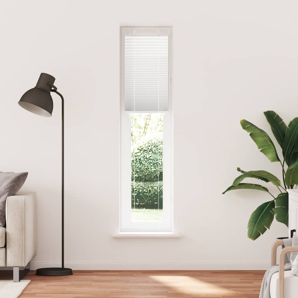 vidaXL Jaluză plisată alb 45x200 cm Lățime țesătură 44,4cm poliester