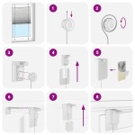 vidaXL Jaluză plisată alb 55x200 cm Lățime țesătură 54,4cm poliester