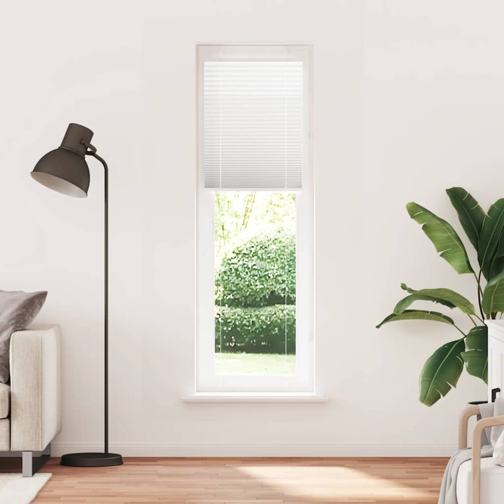 vidaXL Jaluză plisată alb 65x200 cm Lățime țesătură 64,4cm poliester