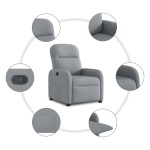 vidaXL Fotoliu rabatabil, gri deschis, material textil