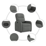 vidaXL Fotoliu rabatabil, gri închis, material textil