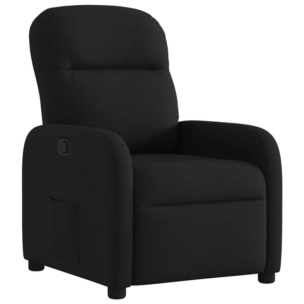 vidaXL Fotoliu rabatabil, negru, material textil