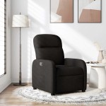 vidaXL Fotoliu rabatabil, negru, material textil vidaXL Fotoliu rabatabil, negru, material textil