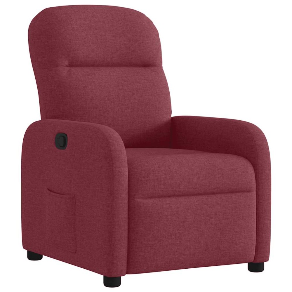 vidaXL Fotoliu rabatabil, roșu vin, material textil