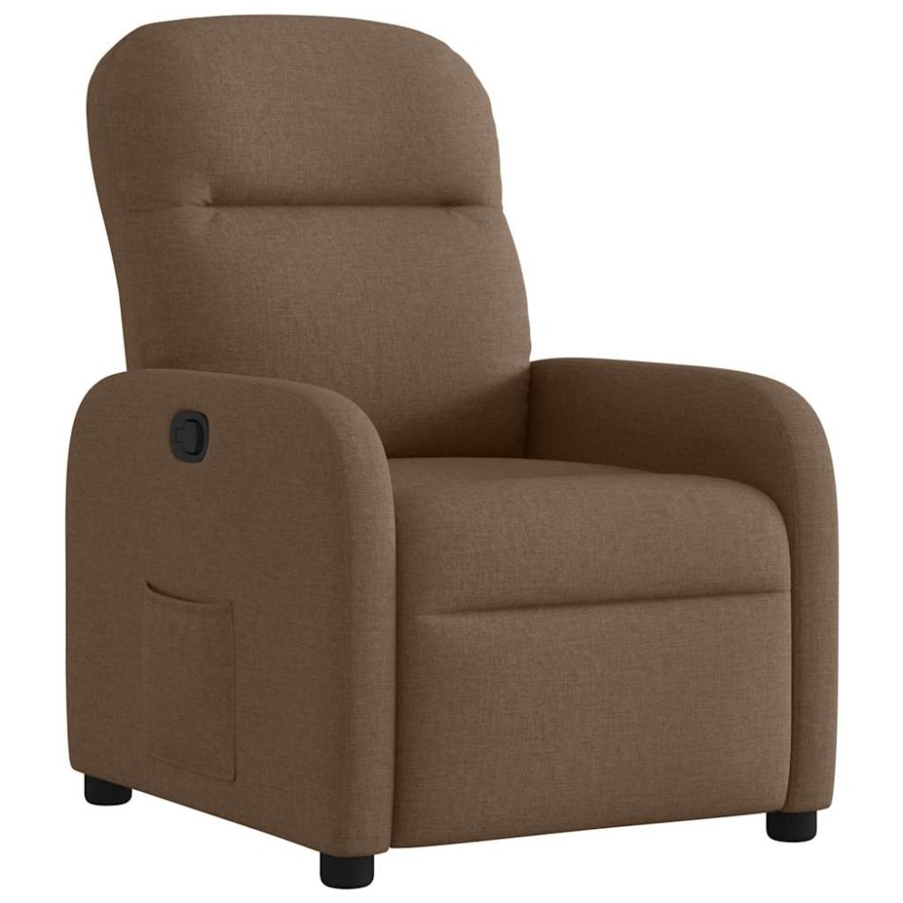 vidaXL Fotoliu rabatabil, maro, material textil