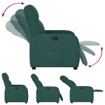 vidaXL Fotoliu rabatabil, verde închis, material textil vidaXL Fotoliu rabatabil, verde închis, material textil