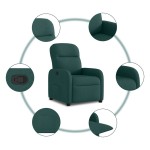vidaXL Fotoliu rabatabil, verde închis, material textil vidaXL Fotoliu rabatabil, verde închis, material textil