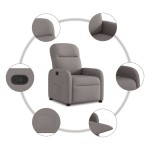 vidaXL Fotoliu rabatabil, gri taupe, material textil