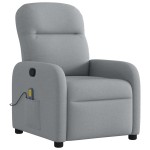 vidaXL Fotoliu de masaj rabatabil, gri deschis, textil