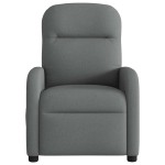 vidaXL Fotoliu de masaj rabatabil, gri închis, material textil