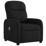 vidaXL Fotoliu de masaj rabatabil, negru, material textil vidaXL Fotoliu de masaj rabatabil, negru, material textil