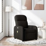 vidaXL Fotoliu de masaj rabatabil, negru, material textil vidaXL Fotoliu de masaj rabatabil, negru, material textil